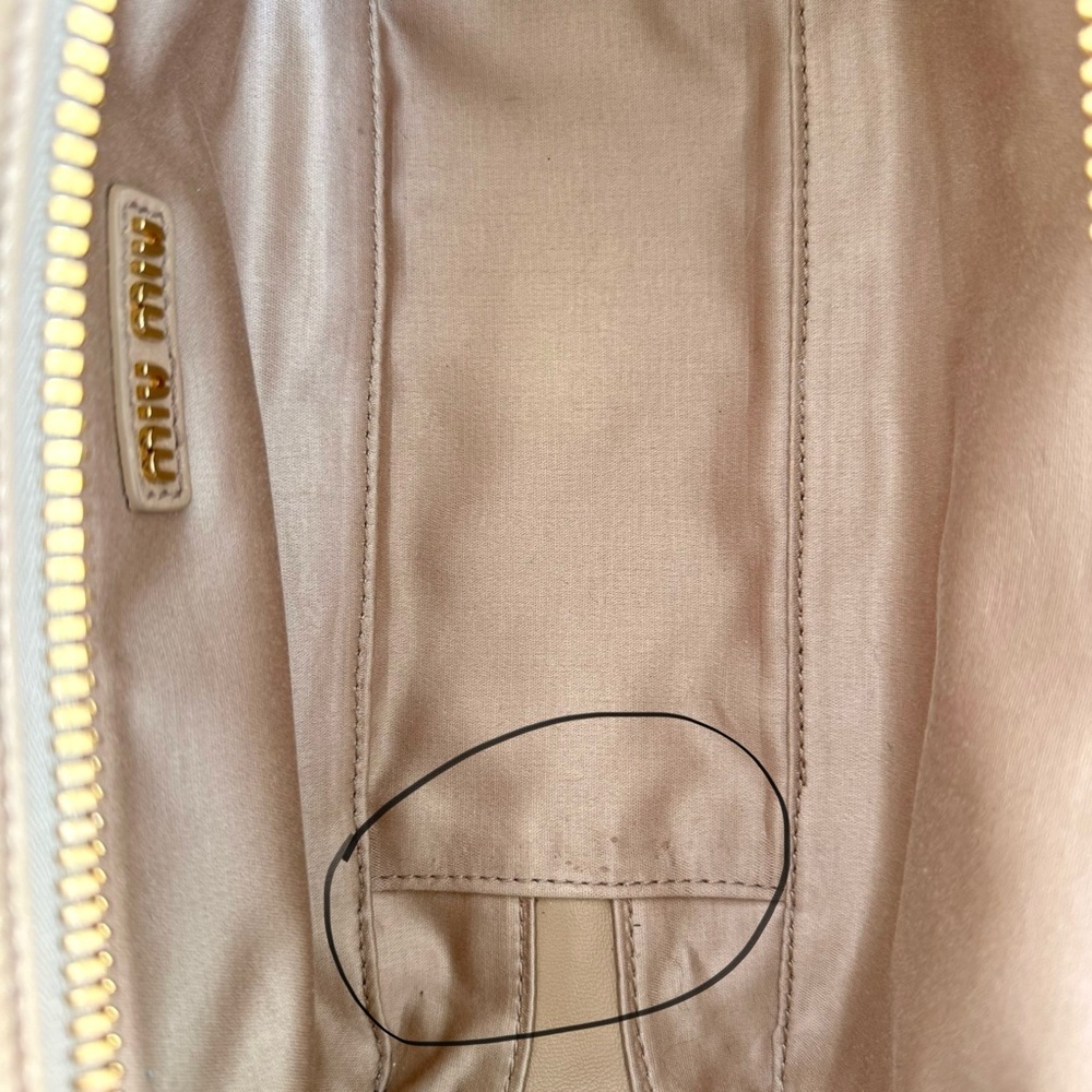 Miu Miu Quilted Satchel in Light Beige - Picture 10 of 16